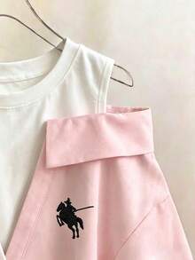 Qadelle 女款 2 合 1 露肩刺繡襯衫，適合夏季度假 - 粉色 - 查看 7