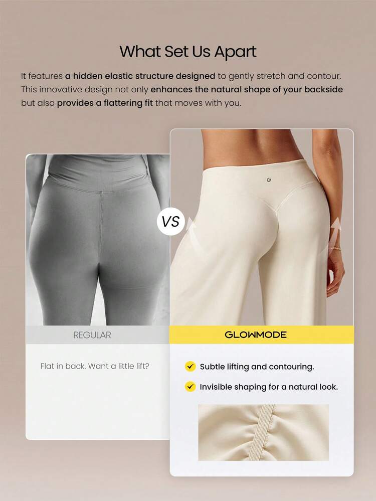 20" FeatherFit™-Air Glow Flex Low-Rise Peakbum Wide Leg Capri Leggings With Back Pocket Low Impact Training Running Workout Gym Fitness Daily Wear