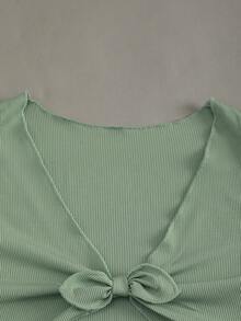 Tween Girls Green Floral Print Cami Dress With Straps Flared Short Polyester Cute Spring Outfit - Green - View 4
