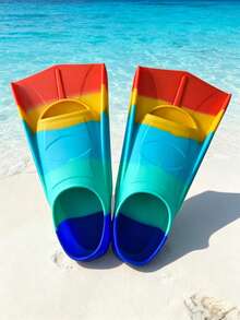 1 Piece Teen Swimming Fins, Comfortable Silicone Fins Suitable For Swimming And Diving. Sized For Beginner Adults, Runs Small, Please Order One Size Larger - Multicolor - View 9