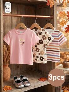 Emery Rose Kids Emery Rose Kids 少女圓領短袖舒適透氣夏季休閒T恤 - 彩色 - 查看 9