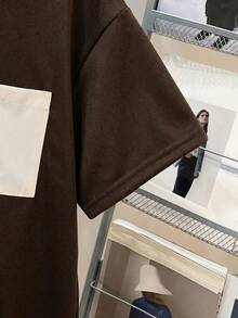 SHEIN Little Byeori 男童简约纯色小写字母撞色纹理深灰色短袖T恤搭配乳白色工装裤套装，休闲学院风，舒适时尚，简约实用，百搭柔软面料，适合日常穿着，适合上学，适合旅行，适合户外运动，适合春、夏、秋、冬四季，夏季穿搭，Y2K风格，度假潮流，2026春夏街头风，酒红色，假日复古波西米亚风，节日派对，可爱生日男孩，低调休闲舒适 - 彩色 - 查看 8