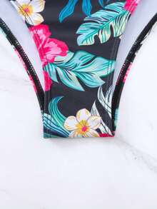 Swim Vcay Summer Beach Tropical Print Push Up Bikini Set - Multicolor - View 5