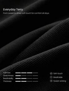 GLOWMODE 2,5" Pantaloncini casual estivi da tutti i giorni in spugna con tasche laterali, vita con risvolto, effetto anti-sudore e profili a contrasto - nero - Visualizzare 6