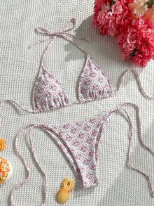 Swim Mod Vacation Beach Two-Piece Swimsuit Random Print - Multicolor - View 1