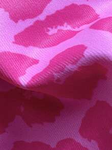 SHEIN Swim 2026春夏女款粉色豹紋細肩帶掛脖綁側高衩綁繩丁字褲比基尼泳衣兩件套，甜美度假風，適合海邊拍照 - 粉色 - 查看 7