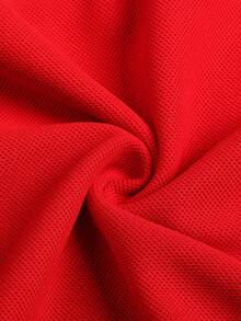 NEOREFINED Men's Color-Blocking Short Sleeve Polo Shirt - Red - View 4