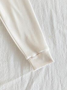 Infant Girls Short Sleeve Long Pants Snug Fit Loungewear - Apricot - View 7