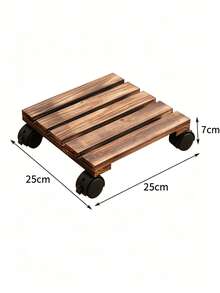 Haus Hana 1 chiếc giá đỡ cây di động có bánh xe, khay chậu hoa bằng gỗ đặc dày có bánh xe cho bonsai & chậu cây - Nhiều màu - Xem 9
