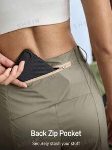 In My Nature Women's Solid Color Detachable Pocket Outdoor Sports Hiking Pants - Mocha Brown - View 6