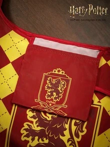HARRY POTTER X POKOJA LAND 1個可重複使用可折疊大容量手提袋，女士適用，通勤、旅行、購物、返校背包，輕便 - 紅黃 - 查看 8