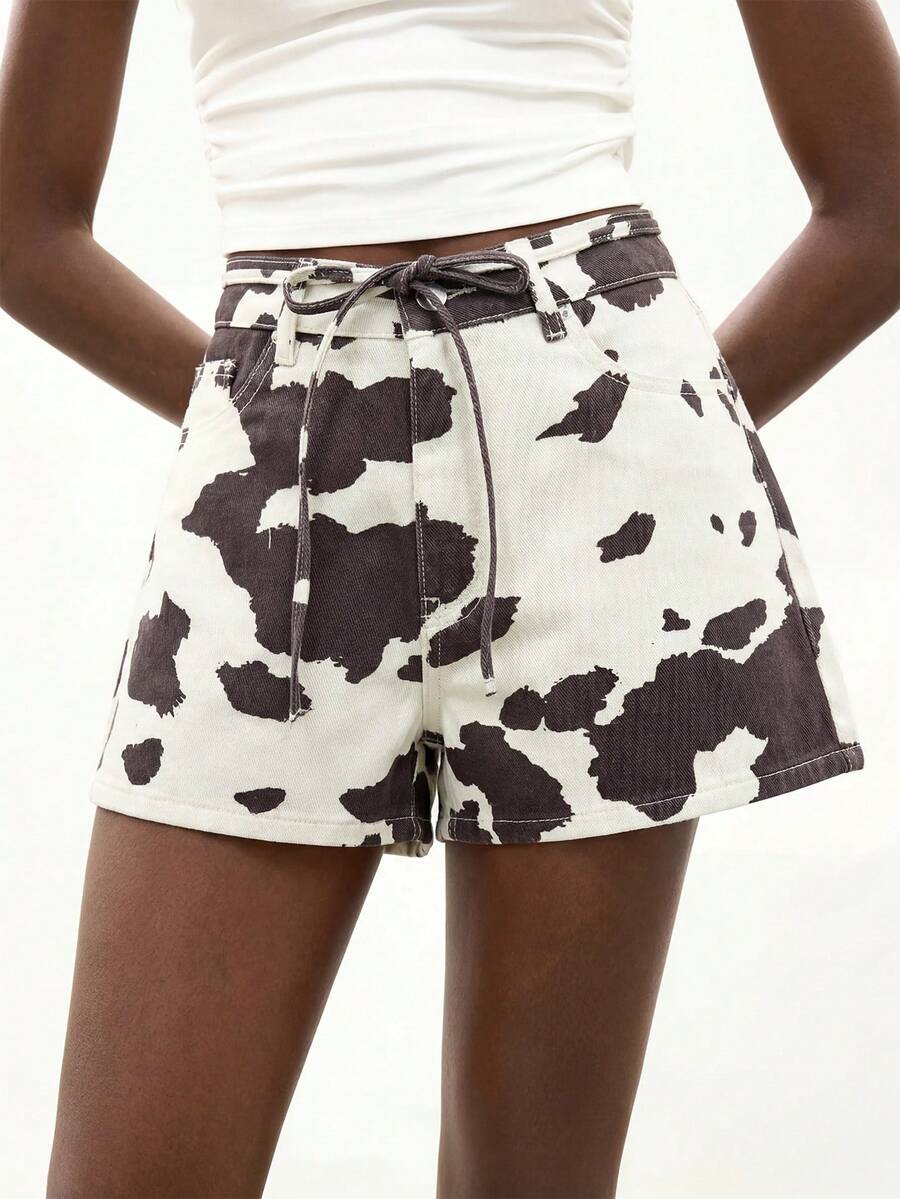 Maija Women's Colorblock Casual Versatile Daily Denim Shorts - Multicolor - View 1