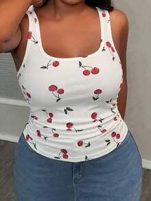 Slaydiva 2pcs/Set Spring/Summer New Casual Cute Basic Tank Top For Women Plus Size, Deep U-Neck Sleeveless Ribbed Knit Stretchy Fabric With Side Ruched Detail - Multicolor - View 8