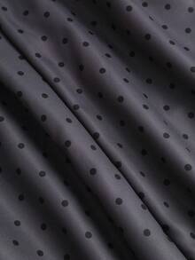 Sweetra Damen Sweetro eleganter Pendler-Blazer mit Polka-Dot-Muster und lockeren Hosen - Grau - Übersicht 3
