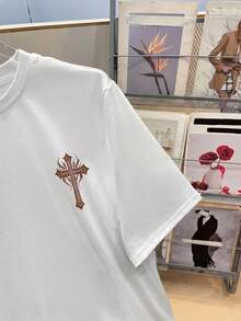 SHEIN 青少年男童休閒素色短袖T恤與短褲套裝 - 棕色 - 查看 5
