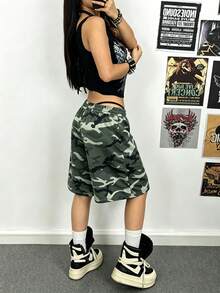 StreetHx 女款迷彩休閒百搭日常外出短褲 - 彩色 - 查看 4