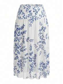 Swim Oasis Plus Size Digital Print Fashionable Casual Vacation One-Piece Swimsuit - Blue - View 4