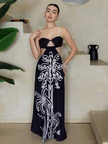 Andrea Bello Women's Fashionable Backless Camisole Maxi Dress, Summer Elegant Party - Multicolor - View 3