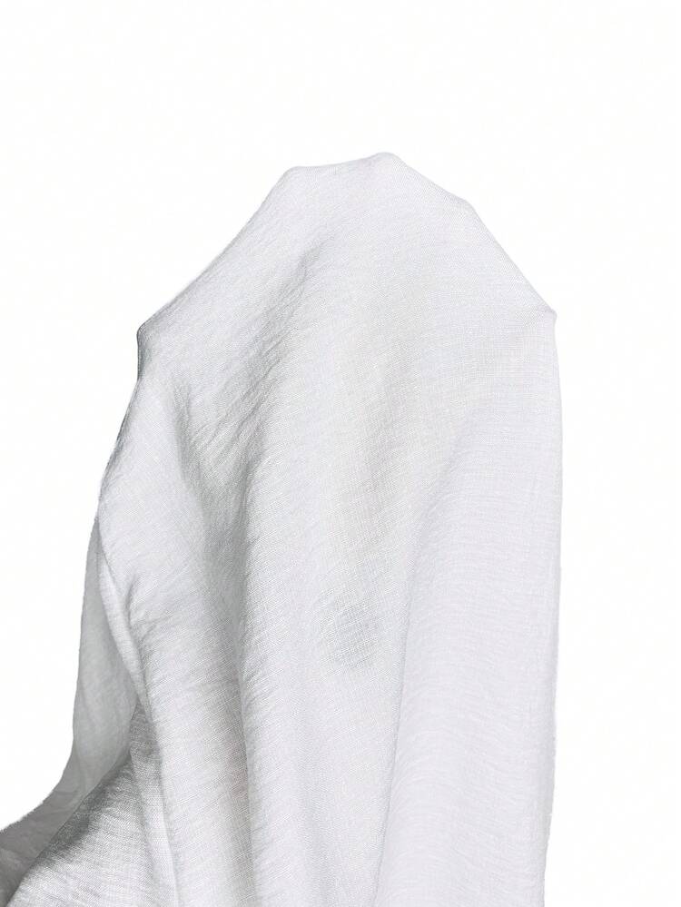 Women's Plus Size Mixed Fabric Patchwork White Dress