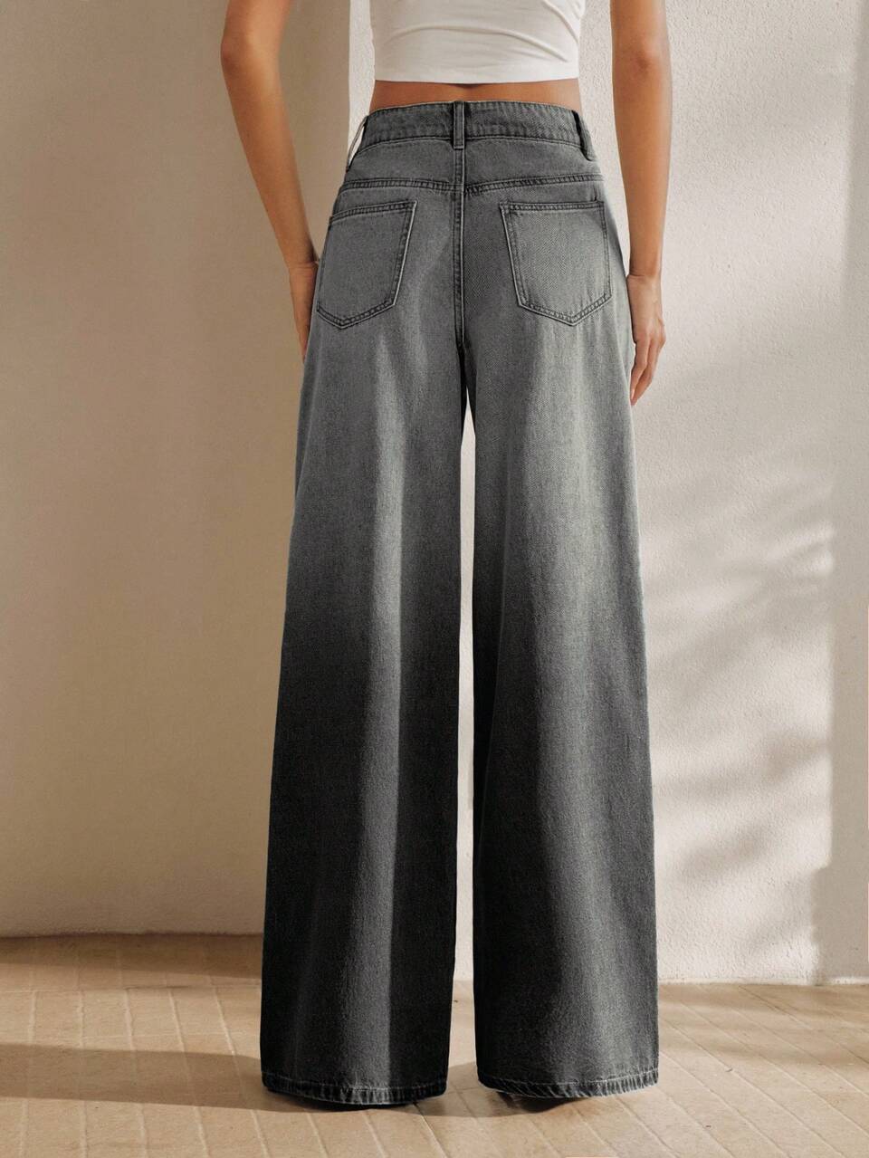 Fashion Women's New Vacation Style Gradient Blue Jenas Long Pants