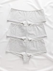 Ocili Light Gray Comfortable Casual Women's Hipster Panties (3pcs) - Light Grey - View 3