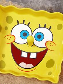 SpongeBob SquarePants | SHEIN 1個卡通造型陶瓷盤，陶瓷甜點盤，適用於甜點、水果、堅果、小食物，也可作為居家收納，收納鑰匙、珠寶等，適用於微波爐和洗碗機，附海綿 - 黃色 - 查看 4