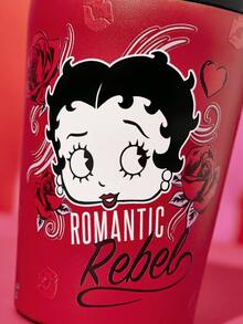 Betty Boop x SHEIN 360 Ml / 12 Oz 防漏不鏽鋼便攜式隨行杯 - 紅色 - 查看 5