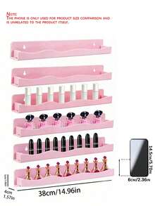 Nail Polish Wall Rack, 6 Pastel Colors Acrylic Nail Polish Floating Shelves For Multi-Purpose,Ideal Gift For Girls Teens,Great Display For Salons Retailers - Macaron Color - View 3