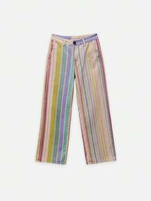 Nöista Color-Block Striped Trousers With Relaxed Straight Fit For Vacation And Casual Summer Styling. - Multicolor - View 11