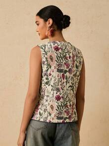 Travachic Plus Size Summer Casual Jacquard Vest Jacket Winter - Multicolor - View 2