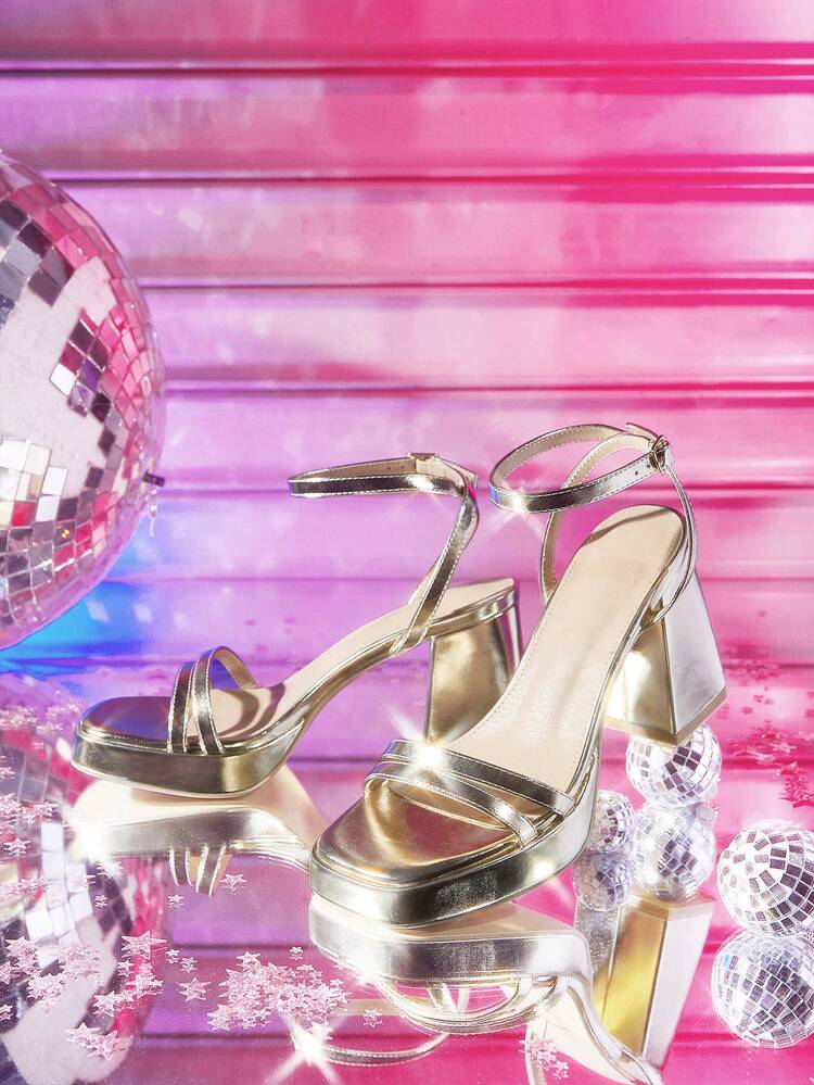 CUCCOO LuxiPop Cuccoo Women's Fashion Apricot Striped High Heel Sandals For Christmas