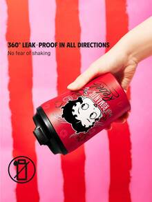 Betty Boop x SHEIN 360 Ml / 12 Oz 防漏不鏽鋼便攜式隨行杯 - 紅色 - 查看 4