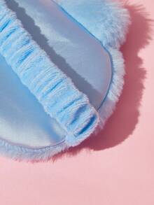 SHEIN X Care Bears Cute Blue Embroidered Plush Eye Mask - Blue - View 7