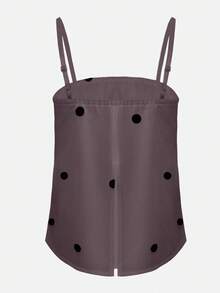 EMERY ROSE Conjunto de dos piezas de moda simple con lunares para mujer, primavera/verano - Morado - Ver 4