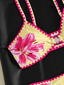 Swim Mod Conjunto de Bikini de Triángulo de 2 Piezas unicolor Nuevo de Verano con Tirantes Ajustables y Adorno de Concha de Cintura Baja para Mujeres - Multicolor - Ver 5