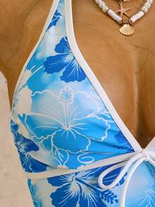 Swim Mod Spring/Summer New Women's Sexy Yellow Print Camisole Bikini Two-Piece Swimsuit For Beach - Multicolor - View 6