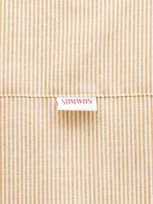 SUMWON 修身条纹短袖衬衫，带胸袋和品牌标识 - 黃色 - 查看 7