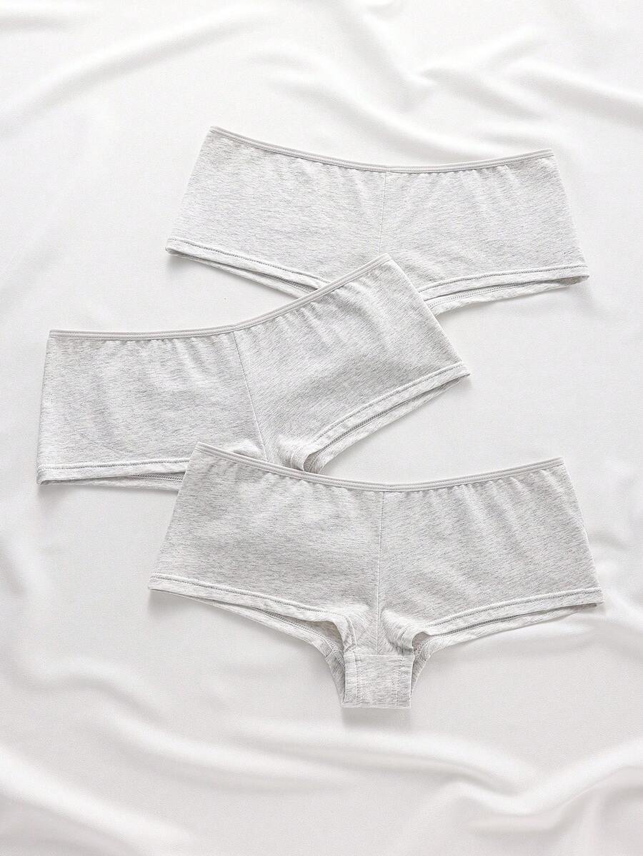 Ocili Light Gray Comfortable Casual Women's Hipster Panties (3pcs) - Light Grey - View 1