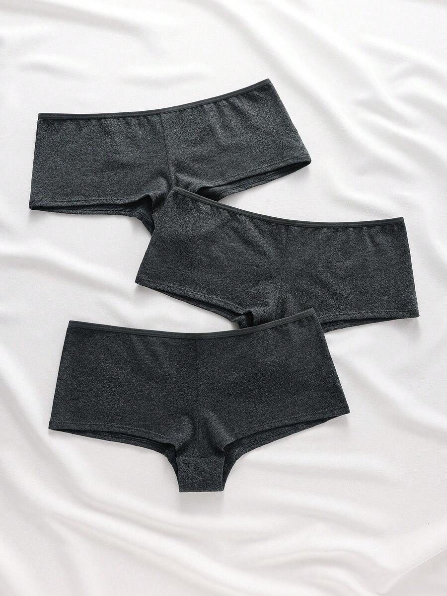 Ocili 女款舒適休閒低腰內褲 (3入組) - 灰色 - 查看 1