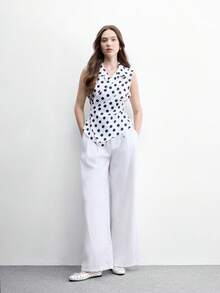 CUCCOO BIZCHIC Sepatu Flat Wanita Four Seasons untuk Santai, Komuter, Liburan, Motif Polkadot, Pita Kecil, Sol Lembut, Nyaman - Putih - View 3