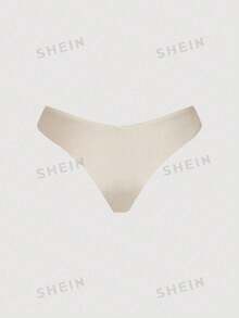 SHEIN MOD 女士亮片装饰挂脖系带泳装套装，夏季杏色比基尼，适合海滩度假，两件套，复古风，西部风女装，性感比基尼 - 杏色 - 查看 7
