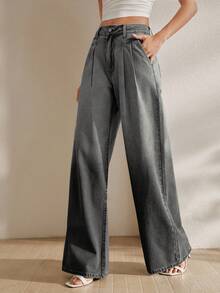 Anewsta Fashion Women's New Back-To-School Style Casual Streetwear Dark Grey Jenas Long Pants Graduation Summer Everyday Night Out - Black - View 4