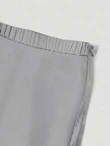 Firerie Falda casual de talla grande de unicolor - Gris - Ver 4