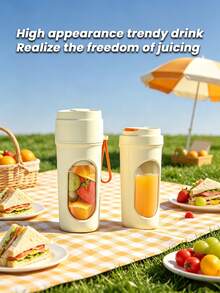 Teckwe 450ml 6-Blade Stainless Steel Portable Blender, USB Rechargeable Leakproof Juicer Cup With 1500mAh Battery, For Travel, Camping, Gym, Gift - multicolor - View 3