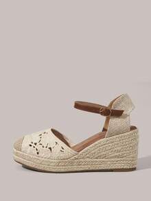 Styleloop Sandalias de plataforma con tacón de cuña para mujer - Blanco - Ver 3