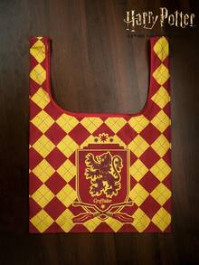 HARRY POTTER X POKOJA LAND 1個可重複使用可折疊大容量手提袋，女士適用，通勤、旅行、購物、返校背包，輕便 - 紅黃 - 查看 7