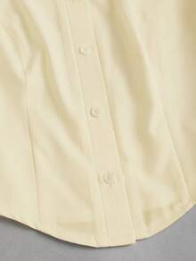 GlowEve CURVE Plus Size Women's Summer Fashion Elegant Commuter Short Sleeve Blouse - Apricot - View 4