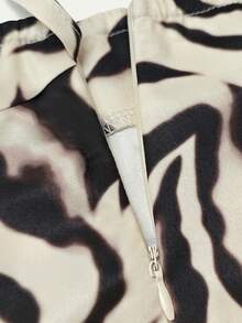 Rovax Falda de mujer con estampado integral, abertura alta y dobladillo asimétrico - Multicolor - Ver 5