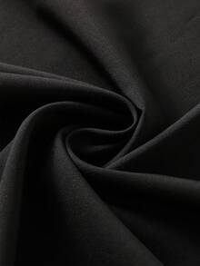 Balvessa Celana Panjang Wanita Model Pinggang Tinggi, Berlapis, Bahan Chiffon, dengan Potongan Lebar. - Hitam - View 5