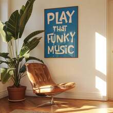 Play Music, Oil Painting, Retro Bar, Shopping Cart, Poster Layout, 70s Music Poster, Wall Painting, Frameless - "Play music" - View 5